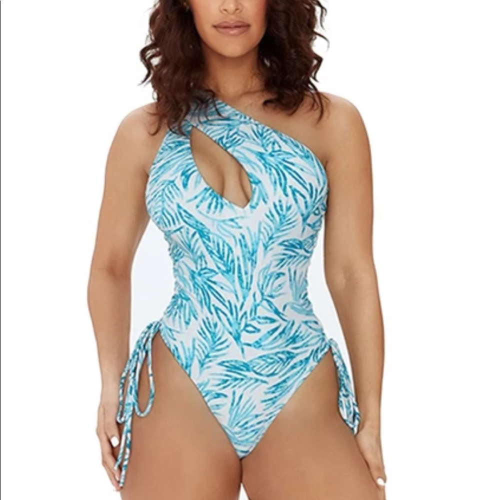 Just A Peek Swimsuit-Leaf Print